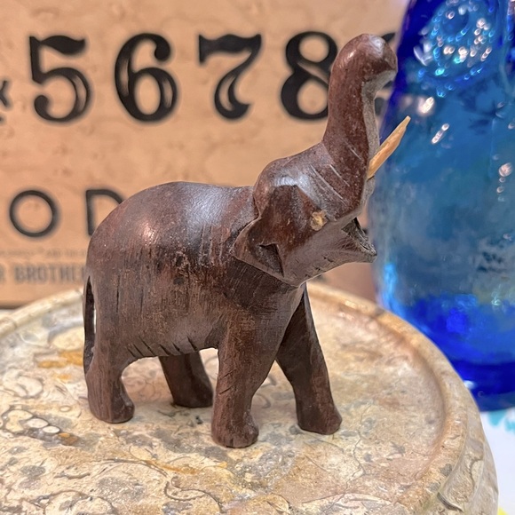 Vintage Accents Vtg Carved Wooden Folk Art Elephant Figurine Poshmark